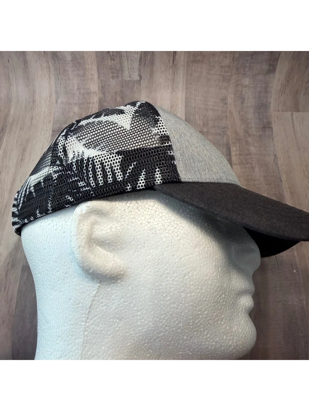 Grace Folly Trucker Hat Beach Heart Tropical Gray Black Mesh Back Snapback Cap